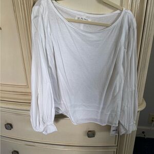 Free People White Ruched Blouse